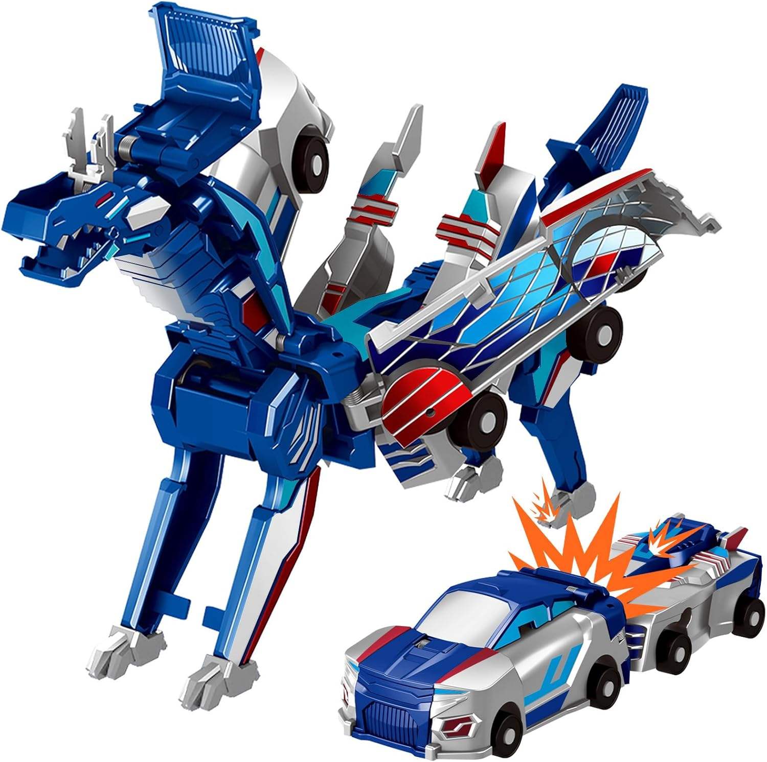 2-in-1 Transforming Robot Dragon Car Toy